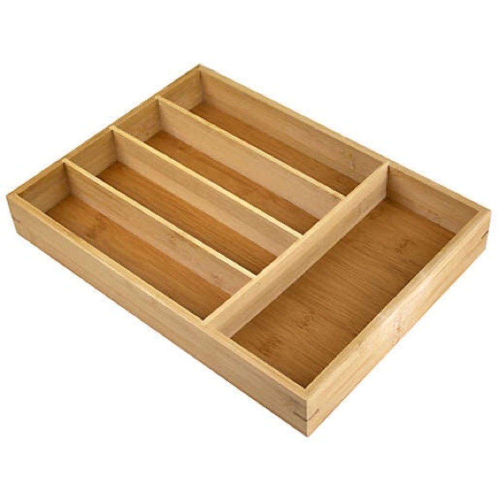 Bamboo Flatware Drawer Organizer